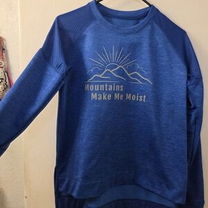 Augusta Sportswear Blue Kids Sweatshirt with Mountain Design
